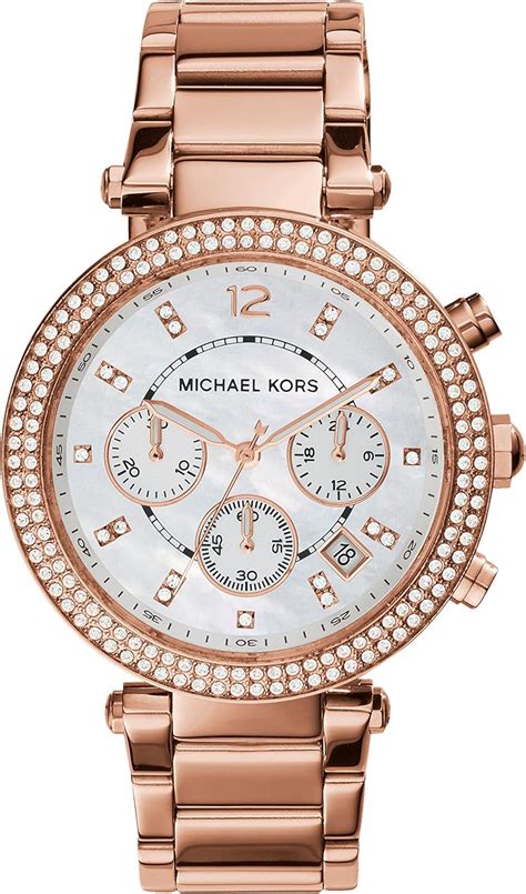 ladies michael kors parker rose gold glitz watch mk5491